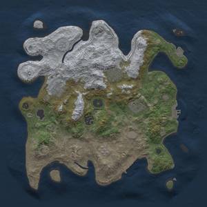 Thumbnail Rust Map: Procedural Map, Size: 3250, Seed: 110063709, 14 Monuments