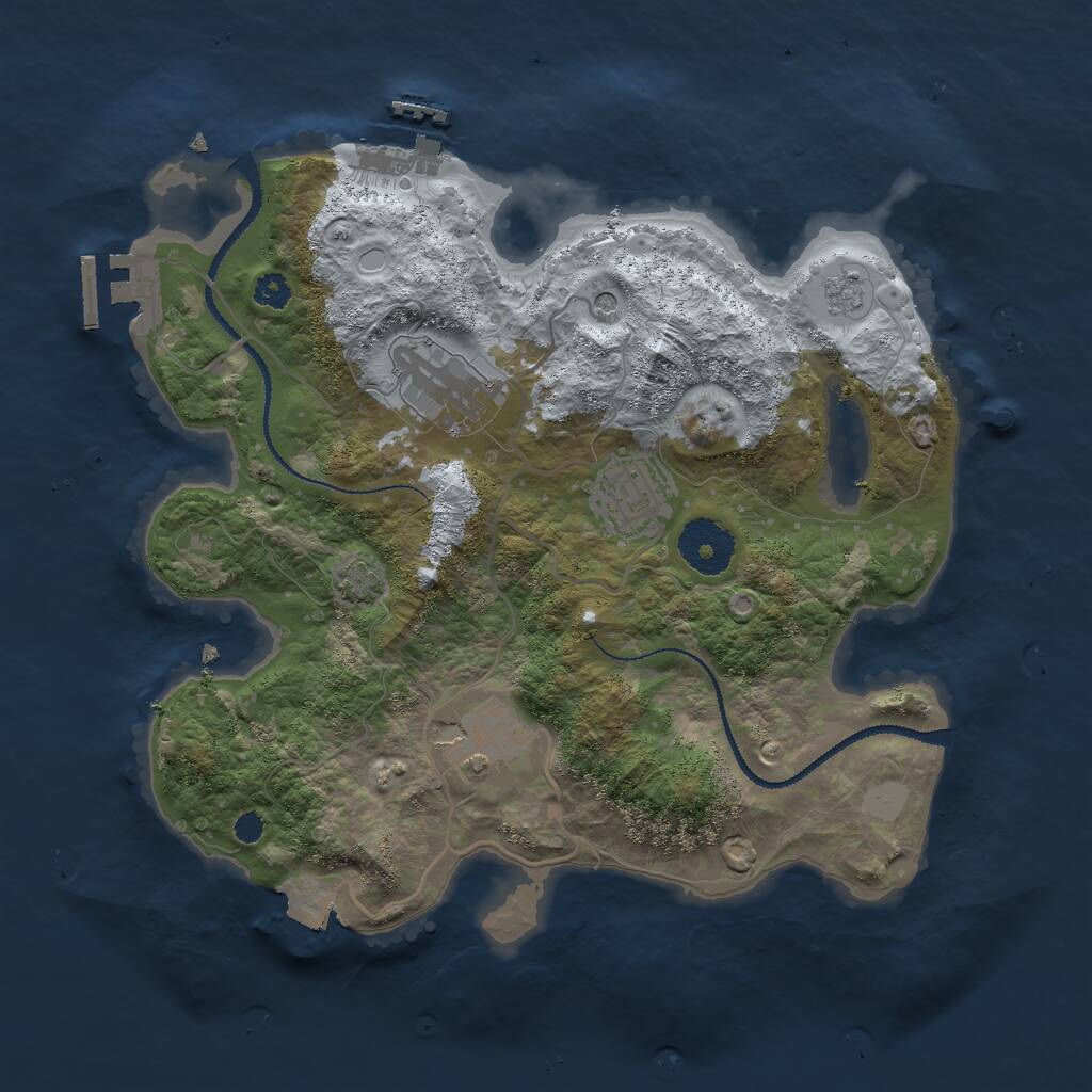 Rust Map: Procedural Map, Size: 3000, Seed: 15403, 9 Monuments