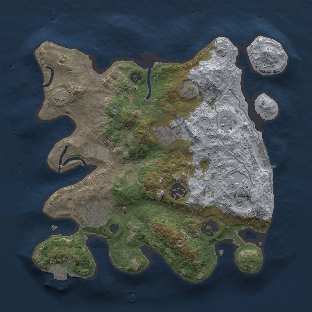 Rust Map: Procedural Map, Size: 2800, Seed: 1228780371, 10 Monuments