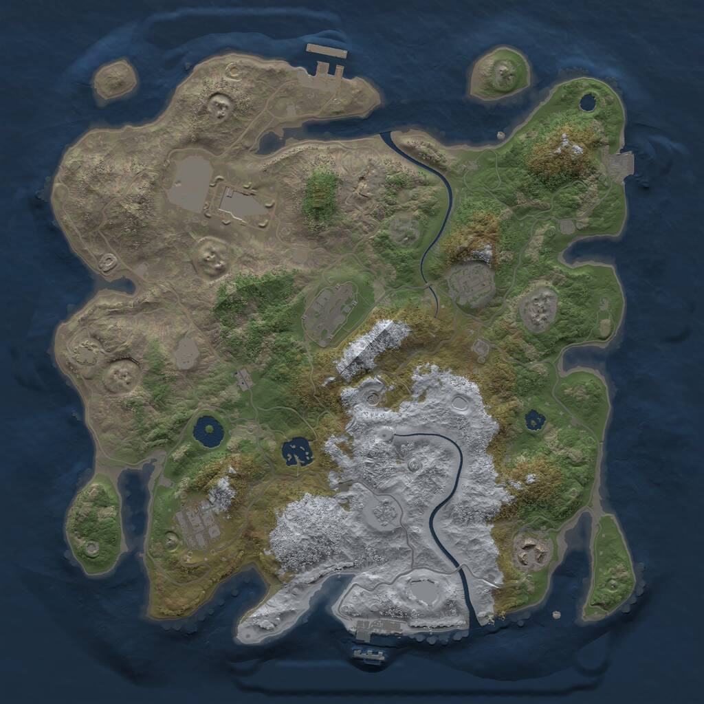 Rust Map: Procedural Map, Size: 3500, Seed: 292019306, 12 Monuments