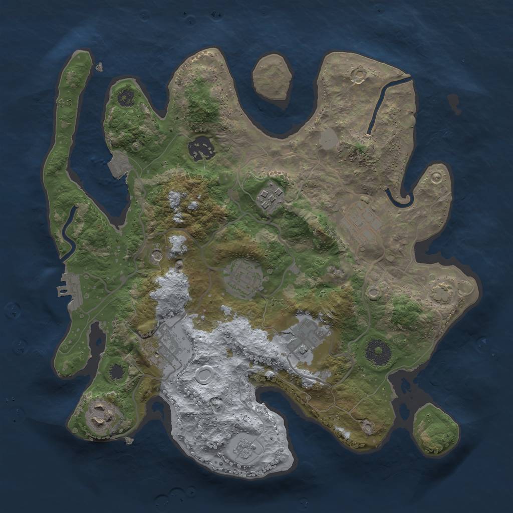 Rust Map: Procedural Map, Size: 3000, Seed: 839534809, 14 Monuments