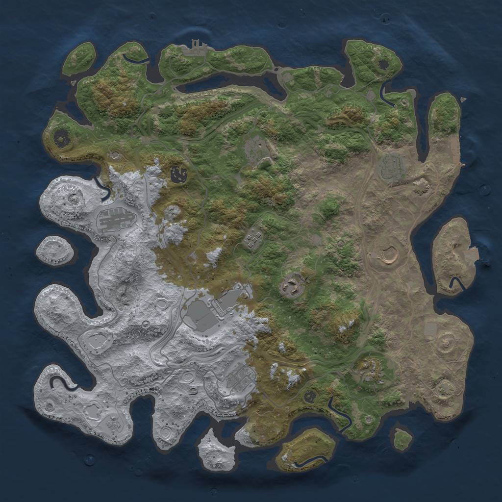 Rust Map: Procedural Map, Size: 4250, Seed: 1145141002, 18 Monuments