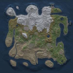 Thumbnail Rust Map: Procedural Map, Size: 3500, Seed: 447262844, 14 Monuments
