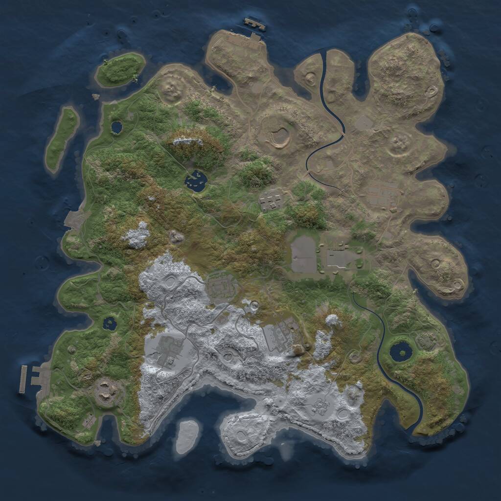 Rust Map: Procedural Map, Size: 3600, Seed: 11032024, 15 Monuments