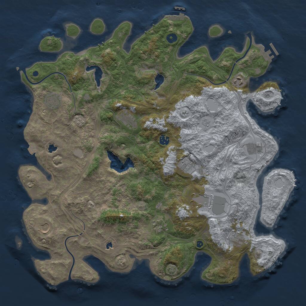 Rust Map: Procedural Map, Size: 4500, Seed: 234567, 17 Monuments