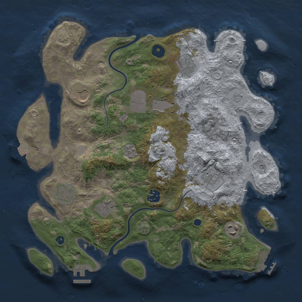 Rust Map: Procedural Map, Size: 3500, Seed: 1510778144, 15 Monuments