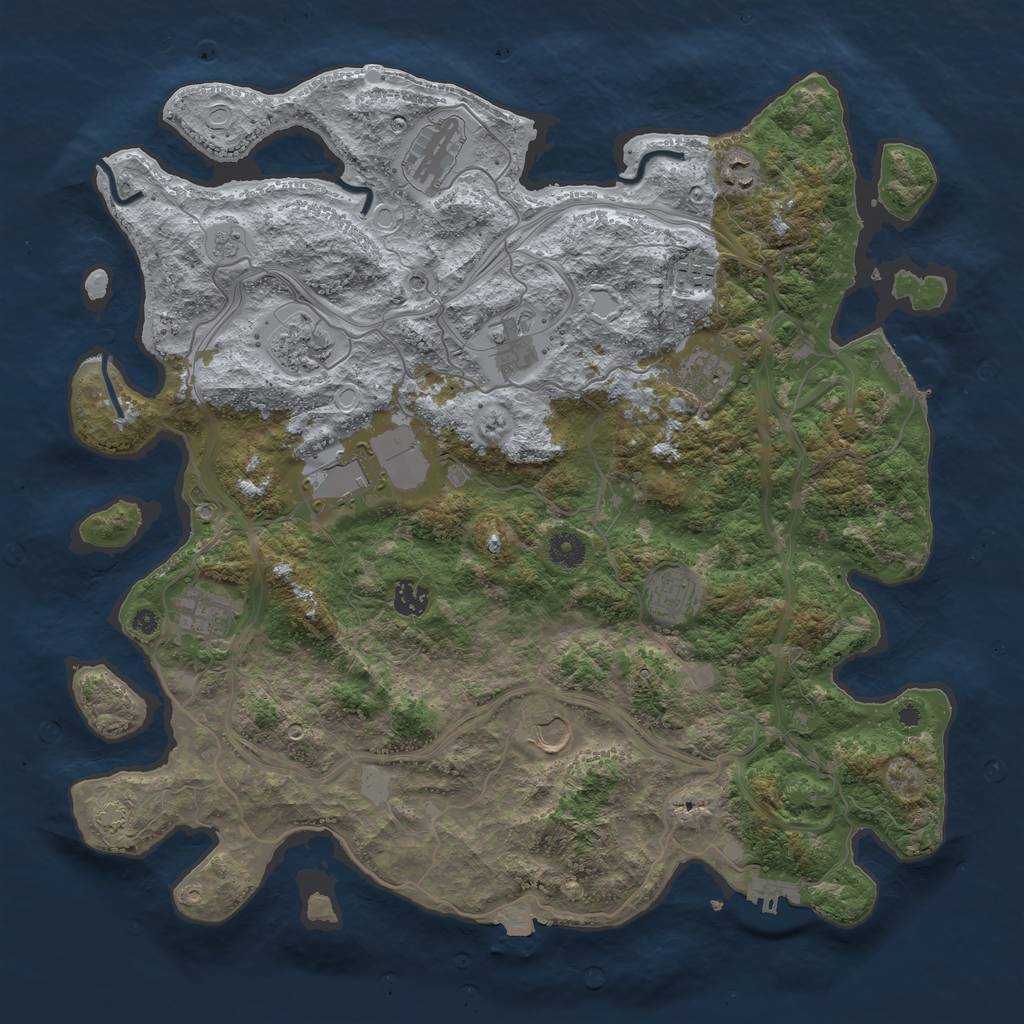 Rust Map: Procedural Map, Size: 4250, Seed: 1114567893, 19 Monuments