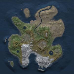 Thumbnail Rust Map: Procedural Map, Size: 2500, Seed: 1138596803, 7 Monuments