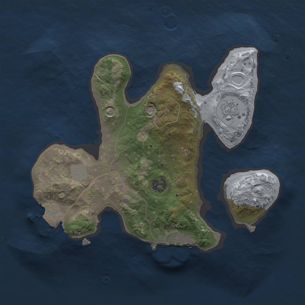 Rust Map: Procedural Map, Size: 2000, Seed: 383739745, 5 Monuments