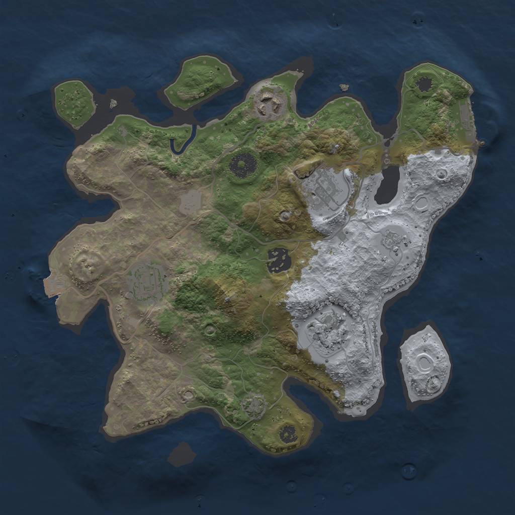 Rust Map: Procedural Map, Size: 3000, Seed: 25653, 11 Monuments