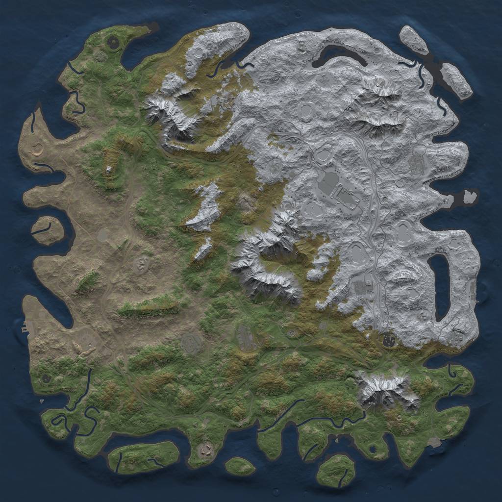 Rust Map: Procedural Map, Size: 6000, Seed: 708528333, 19 Monuments