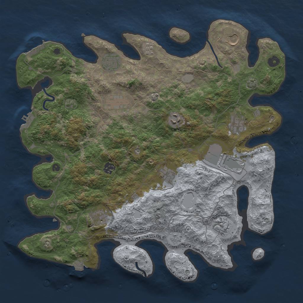 Rust Map: Procedural Map, Size: 4000, Seed: 26958784, 19 Monuments