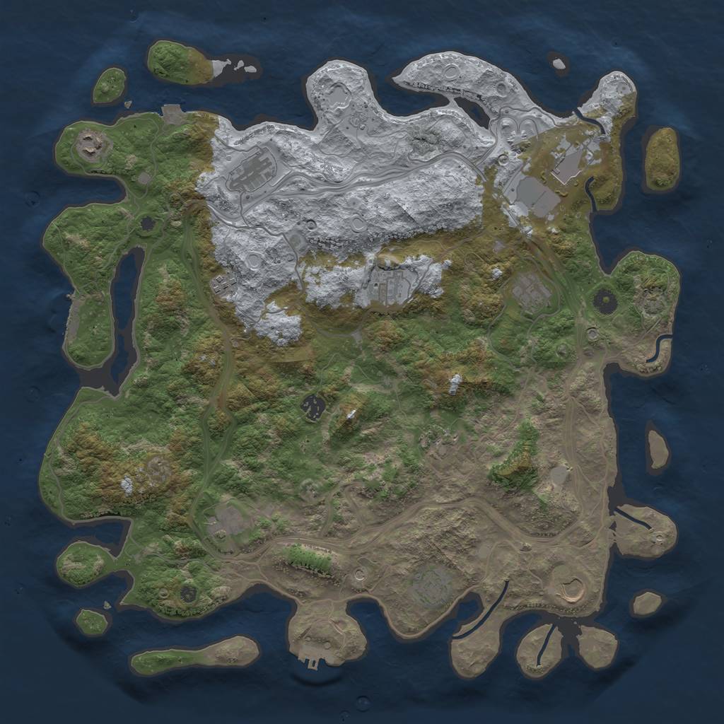 Rust Map: Procedural Map, Size: 4500, Seed: 1867771071, 19 Monuments