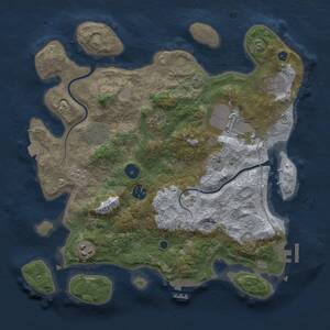 Thumbnail Rust Map: Procedural Map, Size: 3500, Seed: 1583181164, 13 Monuments