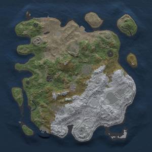 Thumbnail Rust Map: Procedural Map, Size: 3500, Seed: 54181981, 15 Monuments