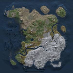 Thumbnail Rust Map: Procedural Map, Size: 3500, Seed: 54181981, 13 Monuments