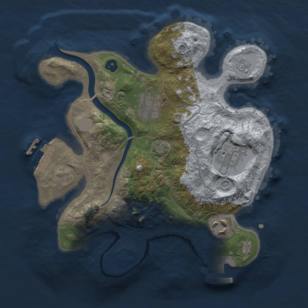 Rust Map: Procedural Map, Size: 2500, Seed: 1954782356, 10 Monuments