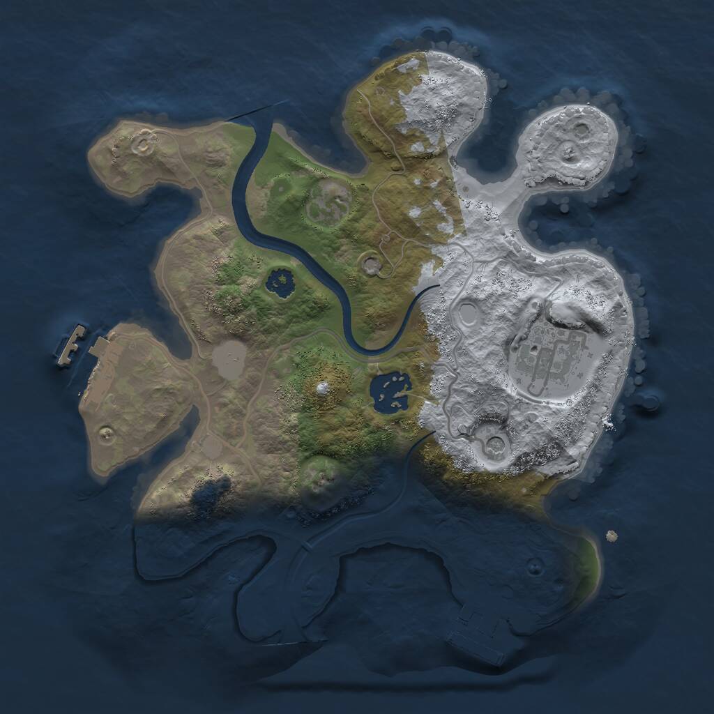 Rust Map: Procedural Map, Size: 2500, Seed: 1954782356, 6 Monuments