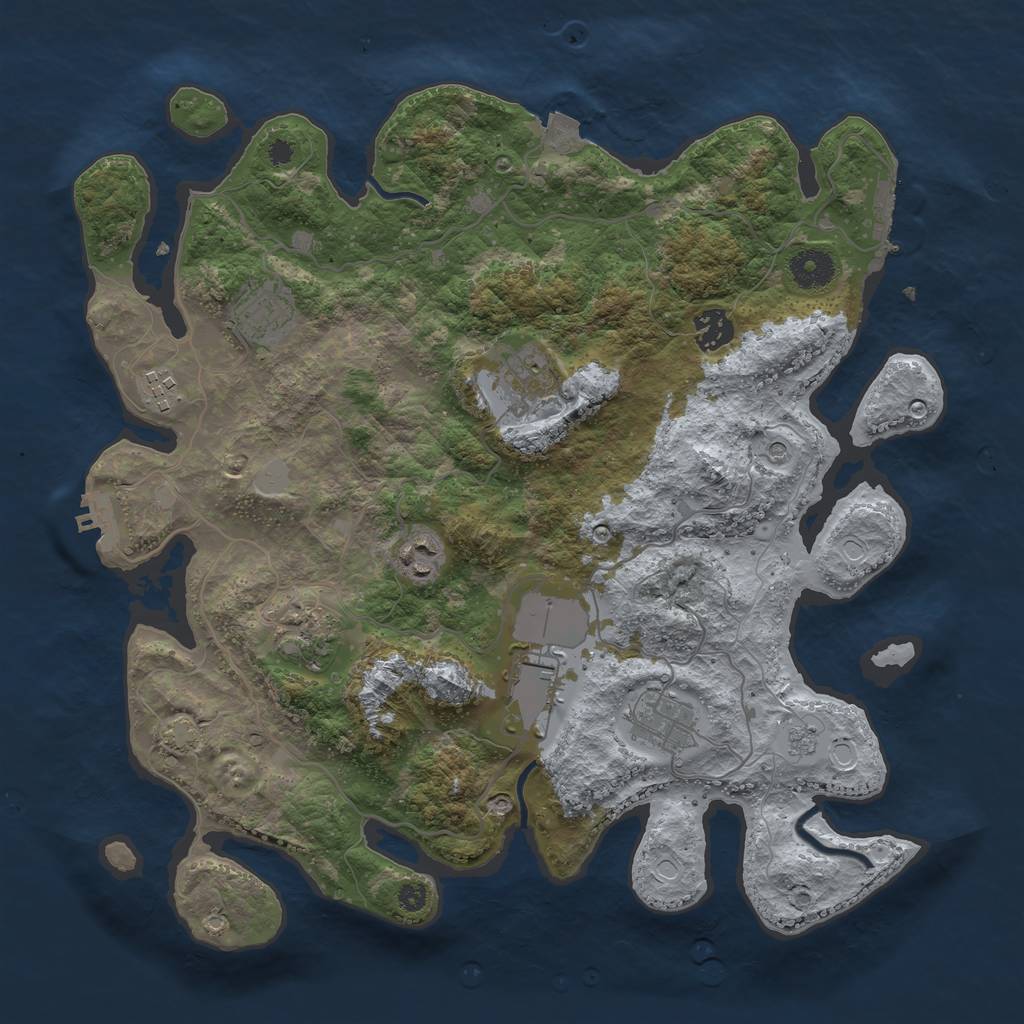 Rust Map: Procedural Map, Size: 3700, Seed: 1670187805, 16 Monuments