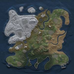 Thumbnail Rust Map: Procedural Map, Size: 3500, Seed: 772999636, 17 Monuments