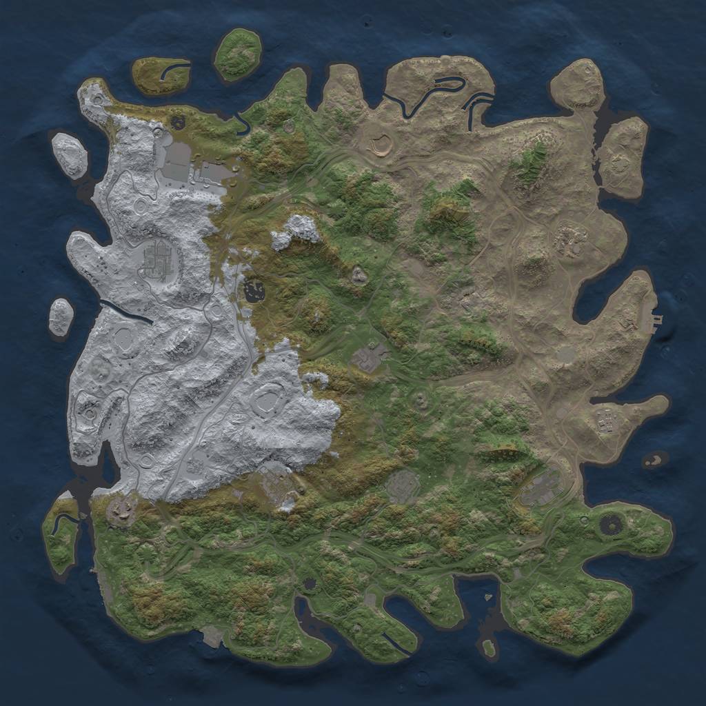 Rust Map: Procedural Map, Size: 4810, Seed: 1343, 19 Monuments