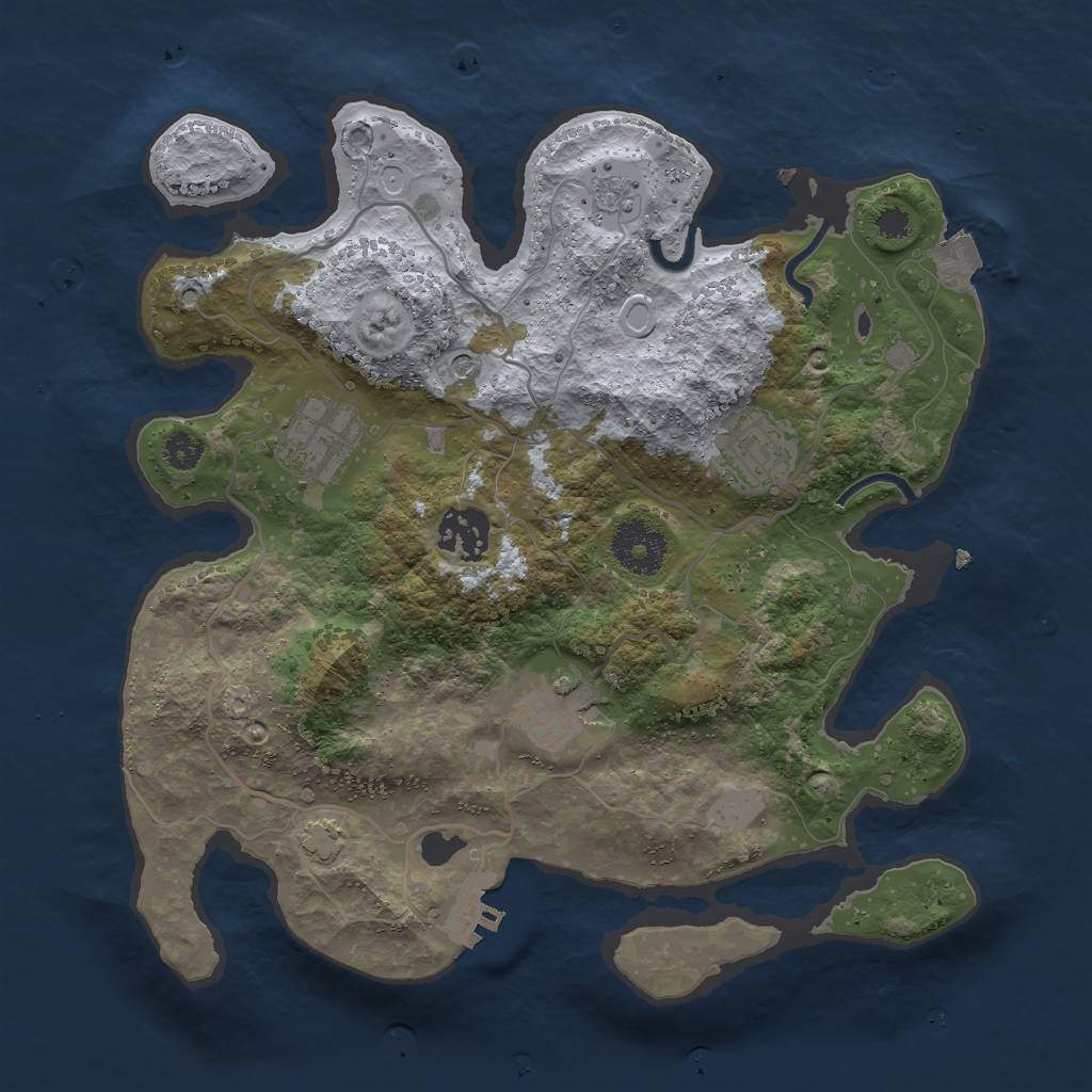 Rust Map: Procedural Map, Size: 3000, Seed: 712298456, 11 Monuments