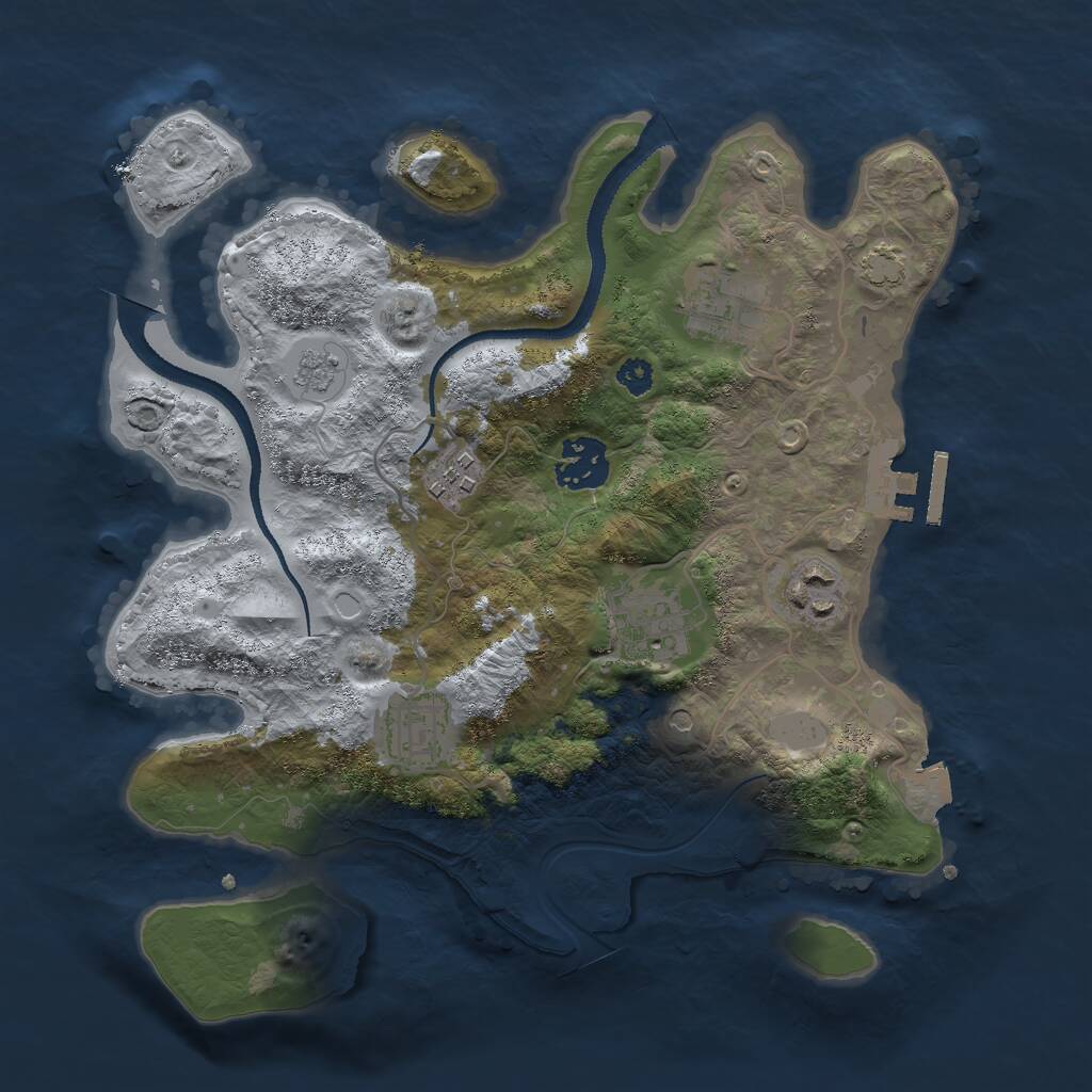 Rust Map: Procedural Map, Size: 3000, Seed: 63867, 11 Monuments