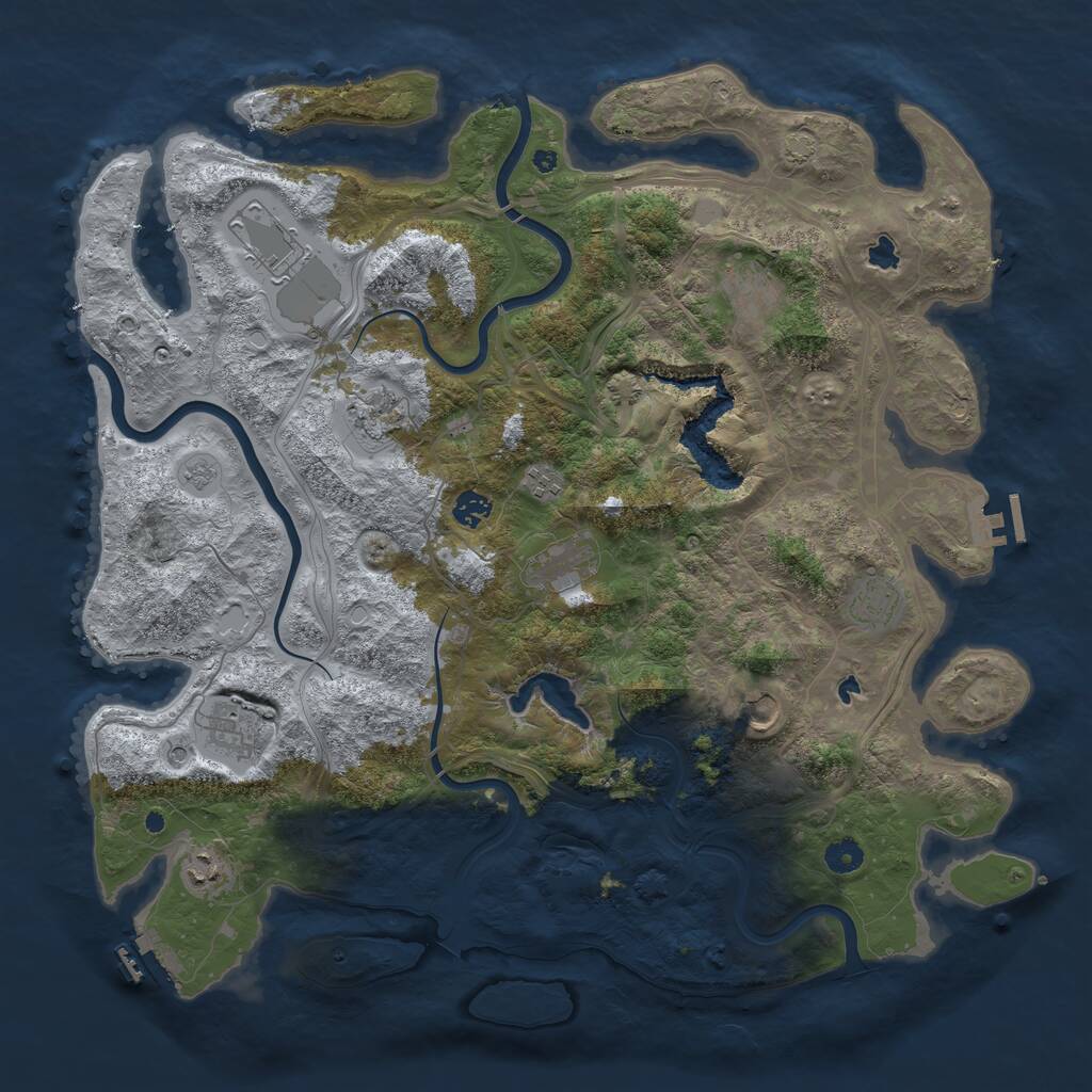 Rust Map: Procedural Map, Size: 4500, Seed: 602975786, 16 Monuments