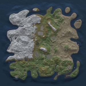 Thumbnail Rust Map: Procedural Map, Size: 4100, Seed: 34240005, 18 Monuments