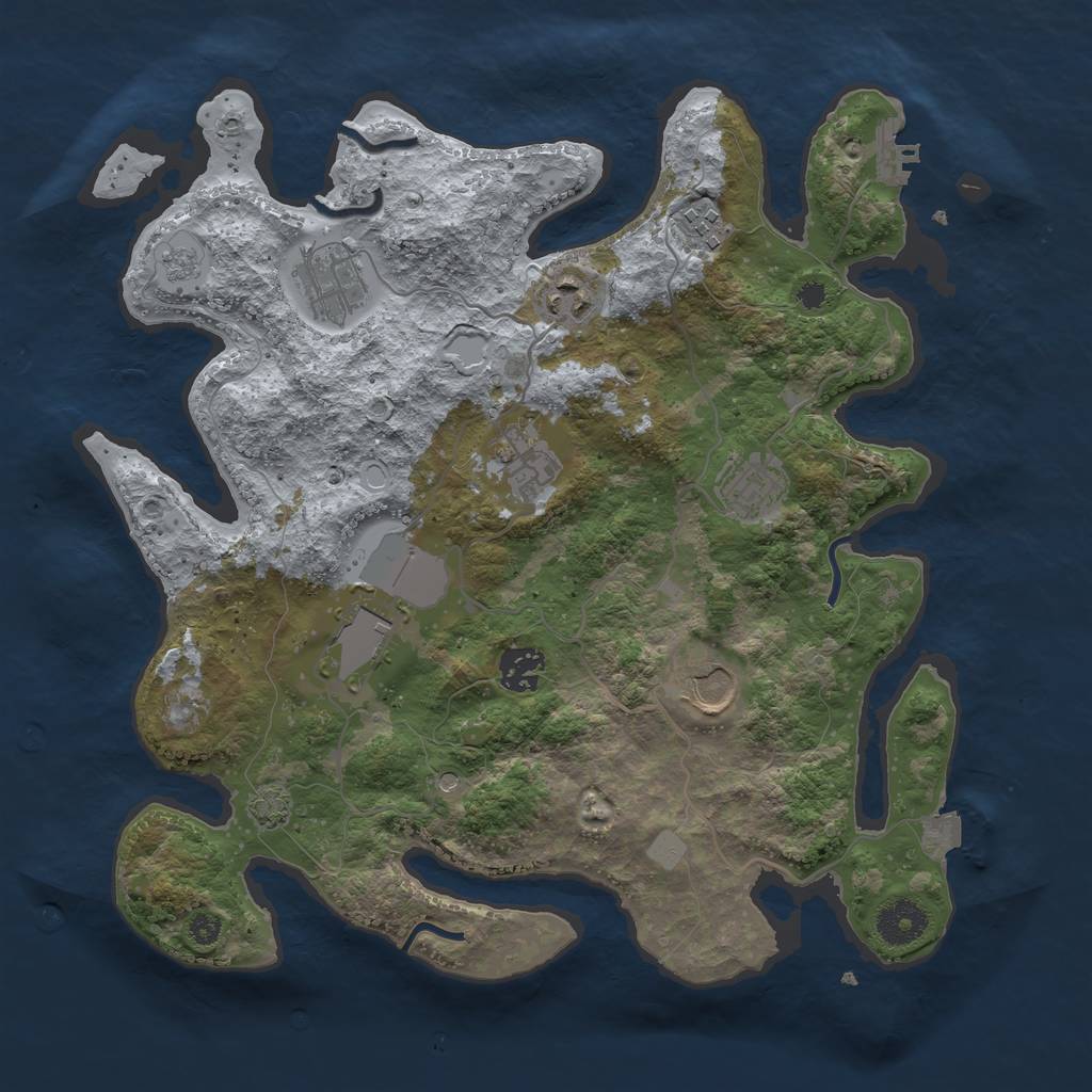 Rust Map: Procedural Map, Size: 3500, Seed: 144293507, 15 Monuments