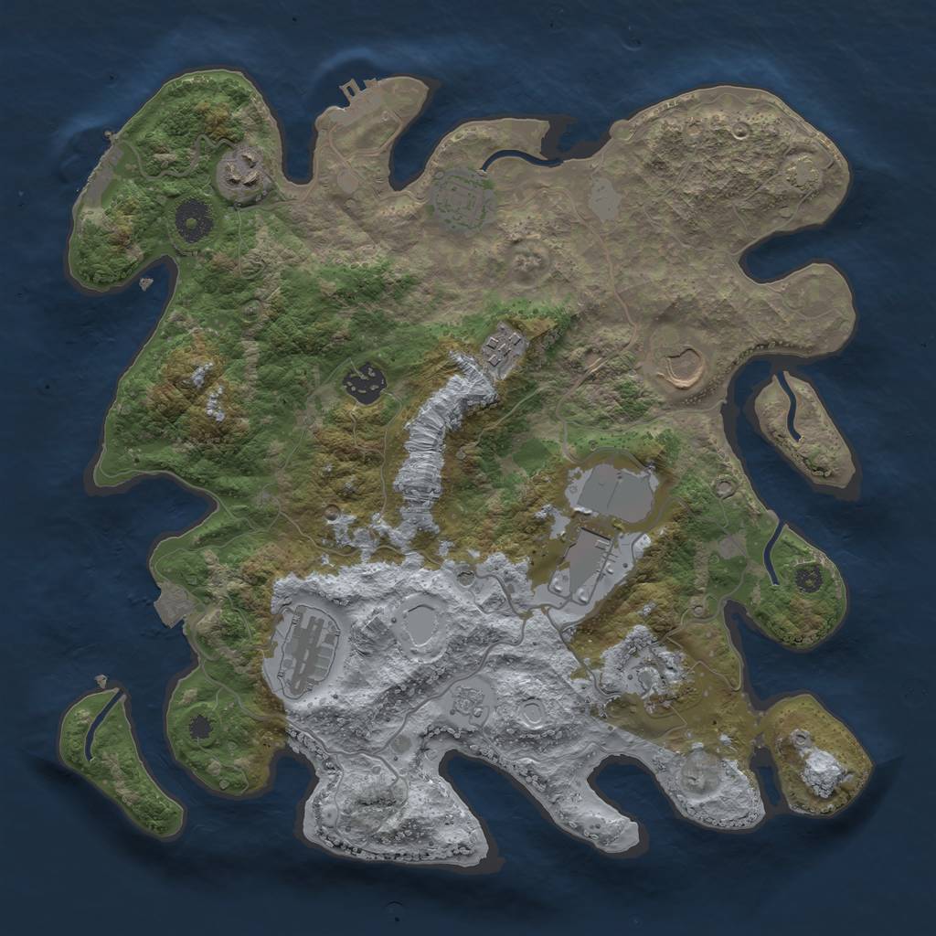 Rust Map: Procedural Map, Size: 3500, Seed: 1473586089, 16 Monuments