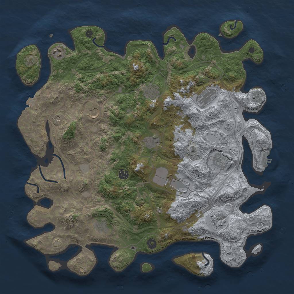 Rust Map: Procedural Map, Size: 4250, Seed: 1468598944, 18 Monuments
