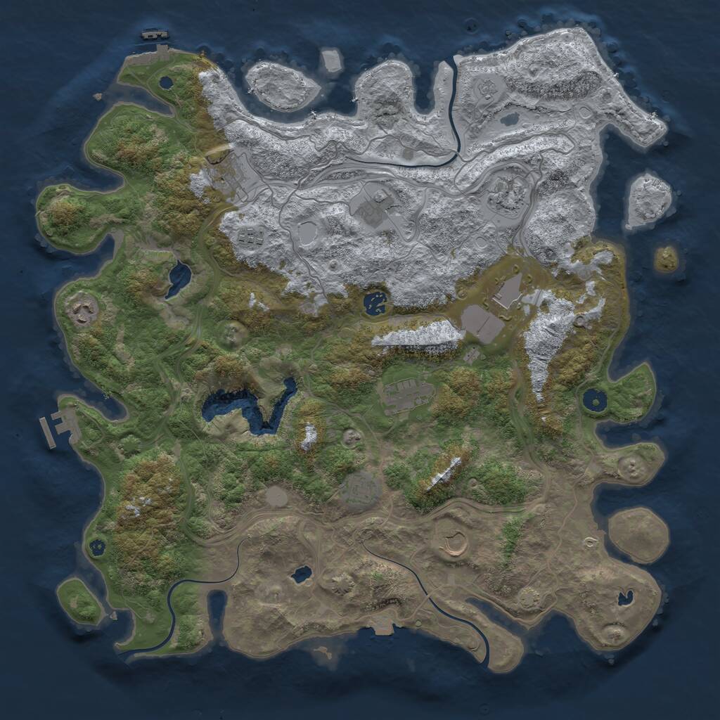 Rust Map: Procedural Map, Size: 4500, Seed: 848348530, 15 Monuments
