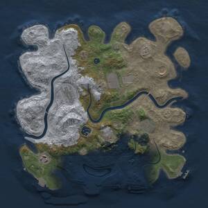 Thumbnail Rust Map: Procedural Map, Size: 3500, Seed: 991098268, 14 Monuments