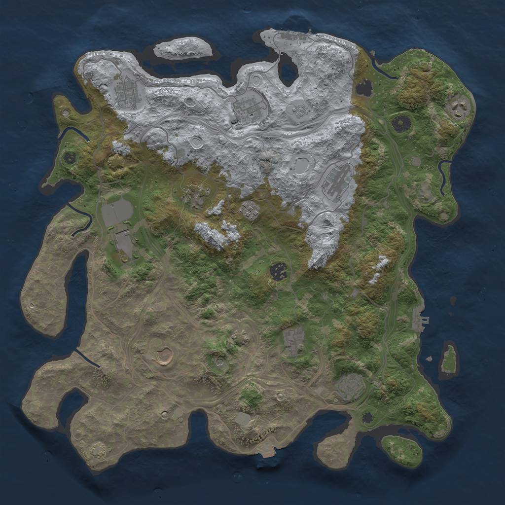 Rust Map: Procedural Map, Size: 4250, Seed: 845931129, 19 Monuments