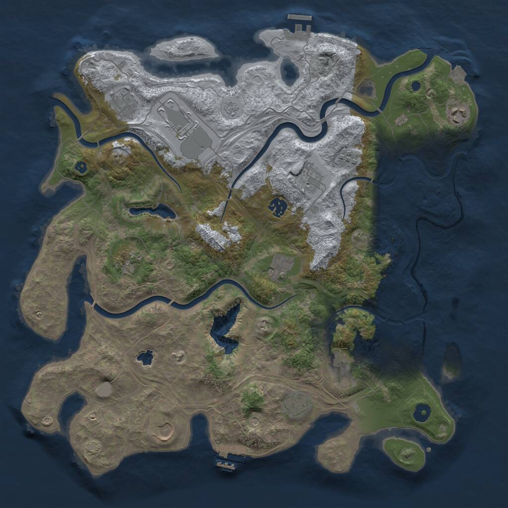 Rust Map: Procedural Map, Size: 4250, Seed: 845931129, 17 Monuments
