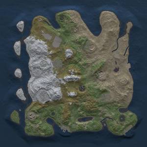 Thumbnail Rust Map: Procedural Map, Size: 3500, Seed: 2128589797, 16 Monuments