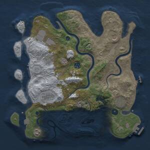 Thumbnail Rust Map: Procedural Map, Size: 3500, Seed: 2128589797, 14 Monuments