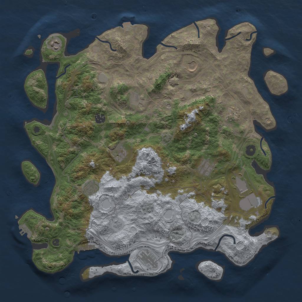 Rust Map: Procedural Map, Size: 4250, Seed: 747068913, 19 Monuments