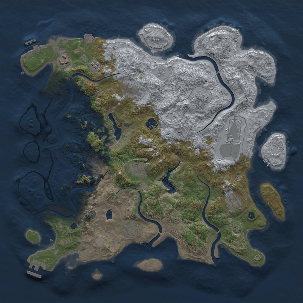 Rust Map: Procedural Map, Size: 4150, Seed: 281601598, 15 Monuments