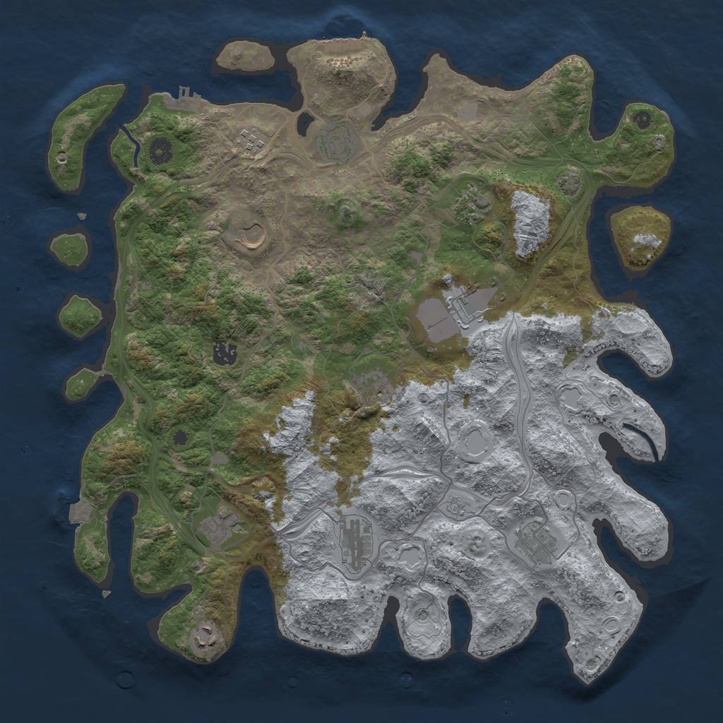 Rust Map: Procedural Map, Size: 4250, Seed: 59713, 19 Monuments