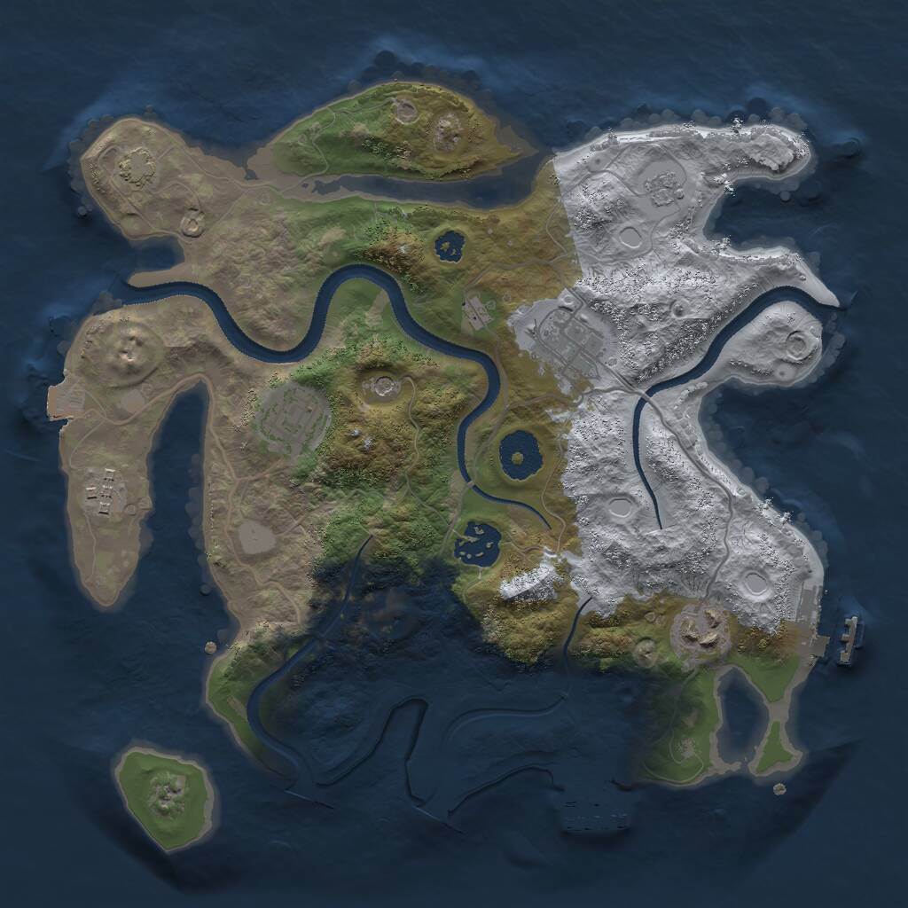 Rust Map: Procedural Map, Size: 3000, Seed: 98487, 11 Monuments