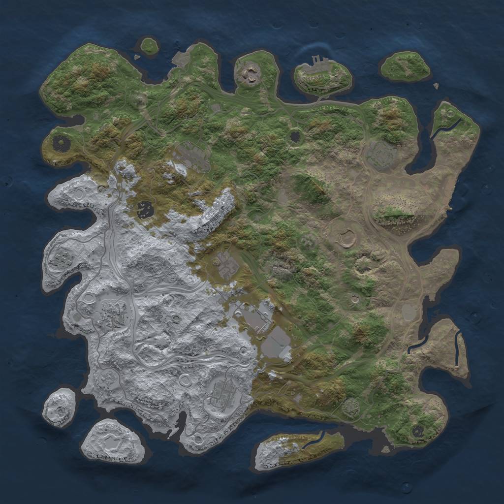 Rust Map: Procedural Map, Size: 4250, Seed: 1666961520, 18 Monuments