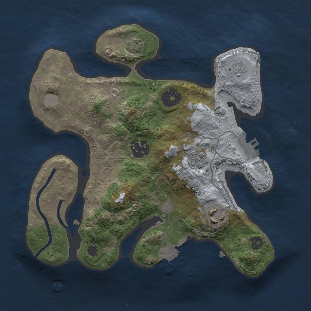 Rust Map: Procedural Map, Size: 2500, Seed: 1567090541, 9 Monuments