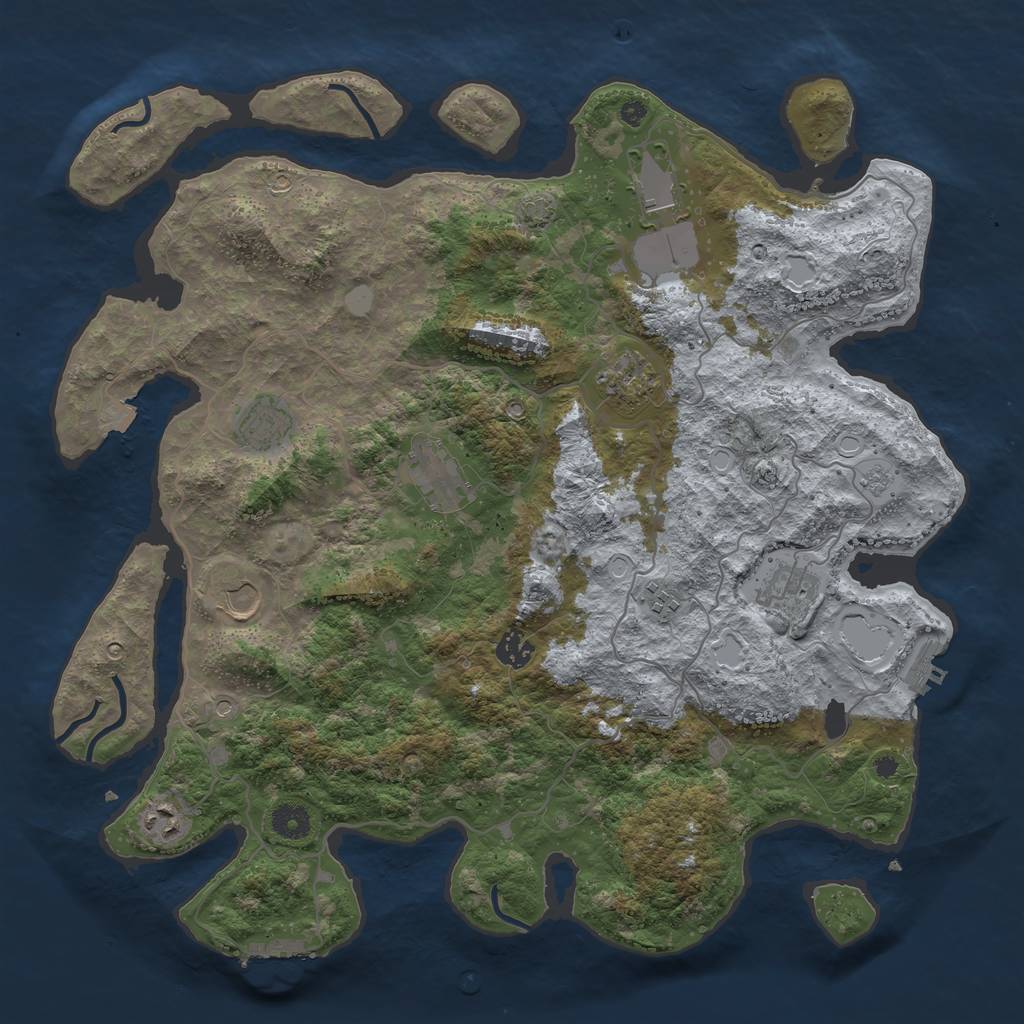 Rust Map: Procedural Map, Size: 4096, Seed: 723128517, 17 Monuments