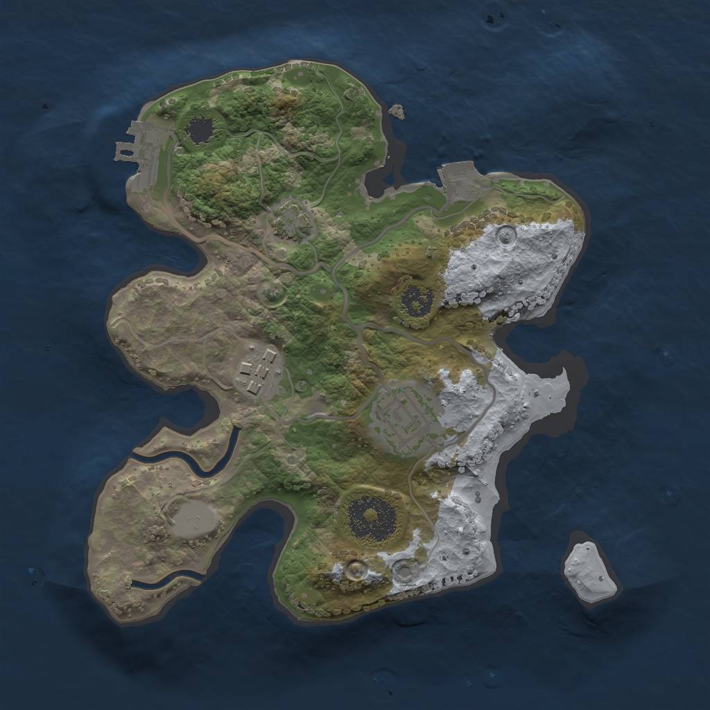 Rust Map: Procedural Map, Size: 2233, Seed: 215515453, 7 Monuments