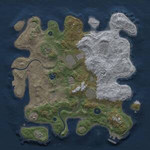 Thumbnail Rust Map: Procedural Map, Size: 3500, Seed: 1470024429, 13 Monuments