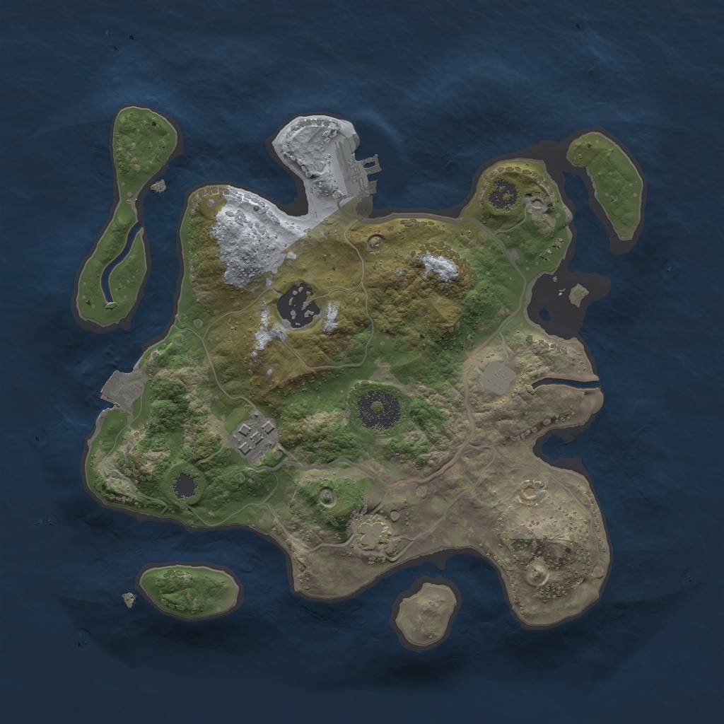 Rust Map: Procedural Map, Size: 2600, Seed: 824537404, 7 Monuments
