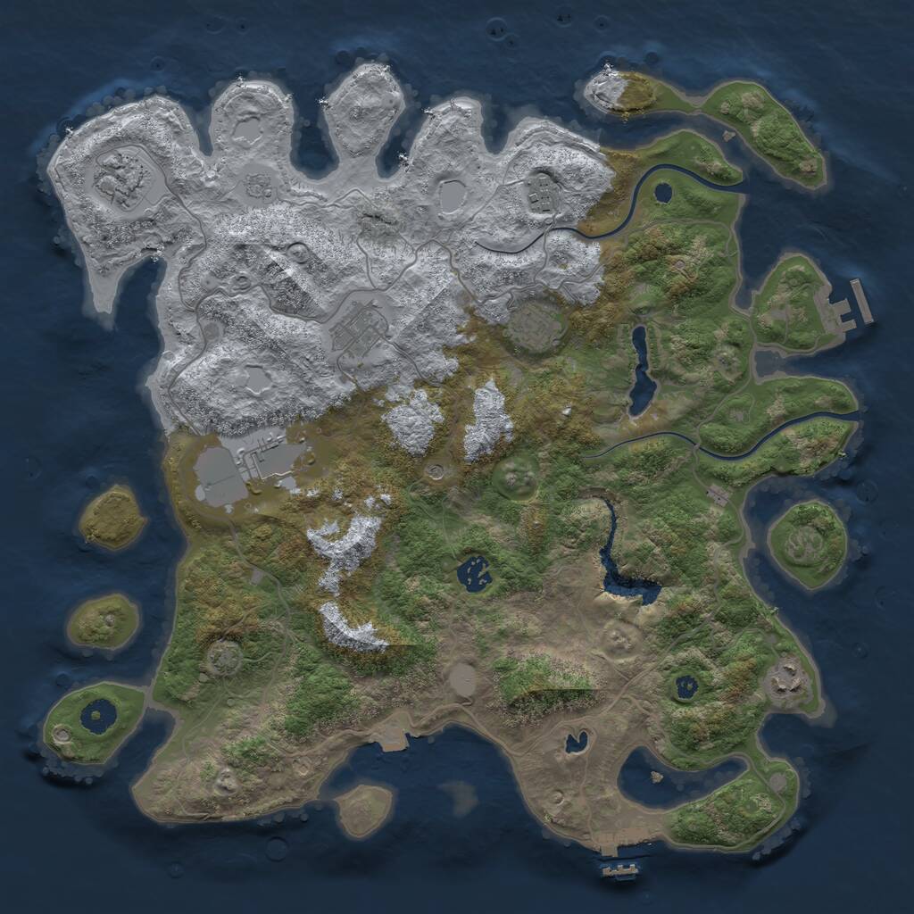 Rust Map: Procedural Map, Size: 4000, Seed: 531135134, 13 Monuments