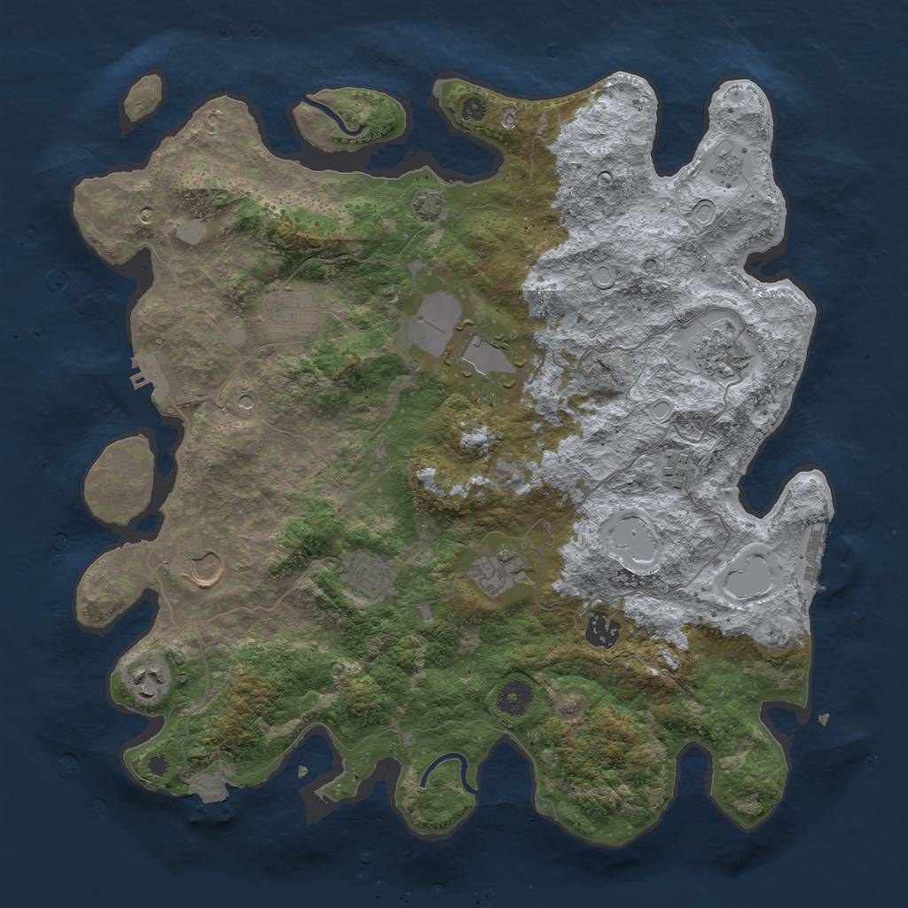 Rust Map: Procedural Map, Size: 3875, Seed: 982905056, 17 Monuments